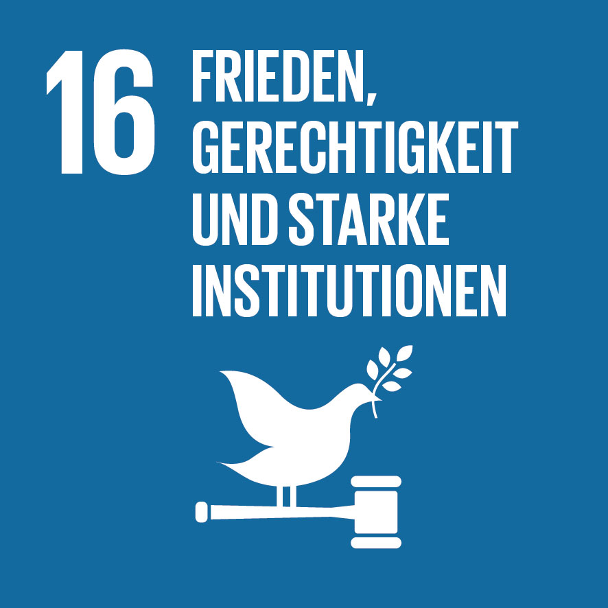 SDG 16 - Frieden, Gerechtigkeit und starke Institutionen